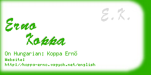 erno koppa business card