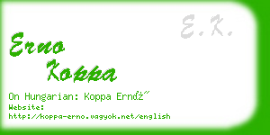 erno koppa business card